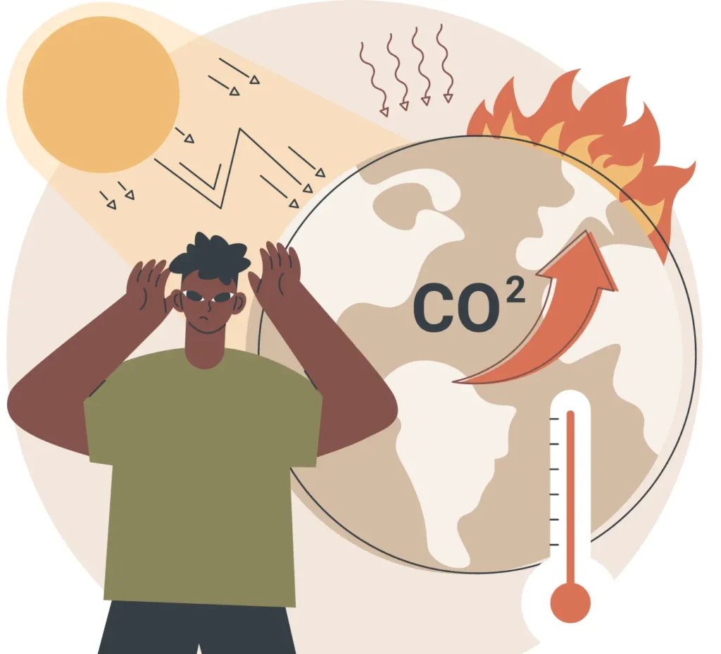 Efeito Estufa: compreendendo suas causas e impactos no clima global ilustração efeito estufa