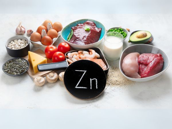 A Importância do Zinco para o Sistema Imunológico Imagem retratando alimentos ricos em zinco, como: ovos, leite e derivados, carne vermelha