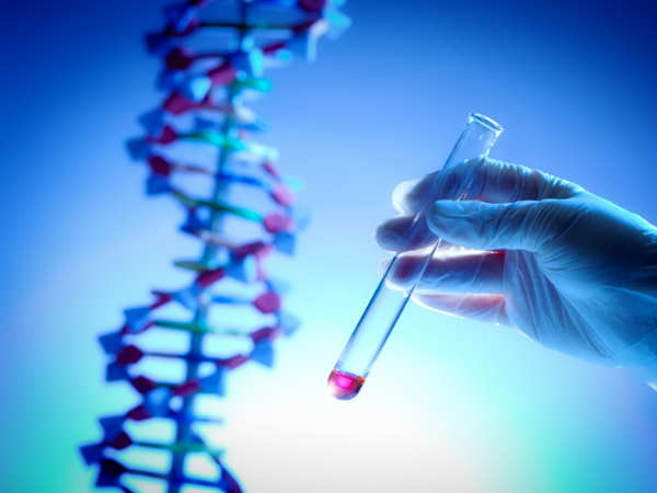 Contribuições da genética: como essa ciência está melhorando a vida humana imagem de dna e tubo de ensaio