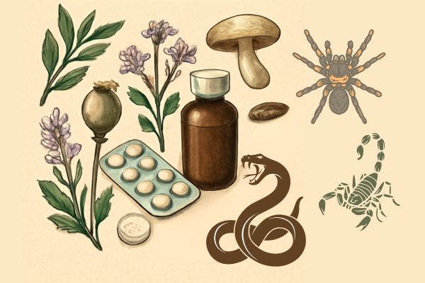 Como a natureza inspira medicamentos poderosos imagem informativa sobre medicamentos que vem da natureza
